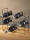 Tabletop Metallic Wine Rack Black 42x13x14cm