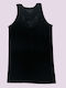 Cotton Black Women's T-Shirt with Spaghetti Strap