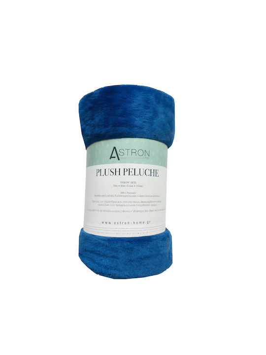 Astron Italy Ριχτάρι Πολυθρόνας Γούνινο 130x160εκ. Navy Blue