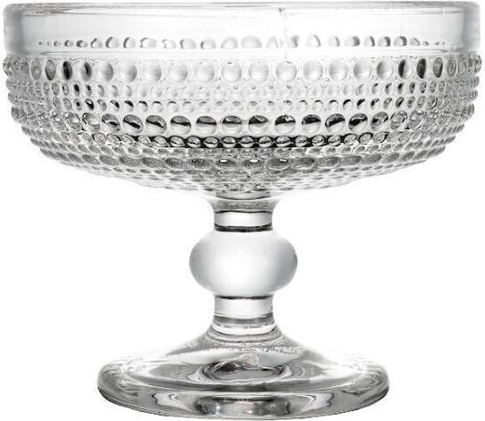 Cryspo Trio Ice Cream Serving Bowl Round Glass Transparent