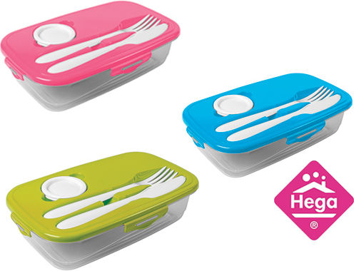 Hega Hogar Plastic Lunch Box with Compartments 1L