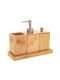 Bamboo Bathroom Accessory Set 4 Pieces