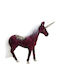 Unicorn Christmas Decorative Figure Unicorn 42x10x33 Polyfoam Burgundy White Gold