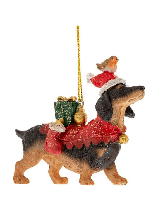 Black Polyresin Doggy Hanging Ornament 10x4x8cm 6 Pieces