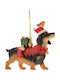 Black Polyresin Doggy Hanging Ornament 10x4x8cm 6 Pieces