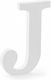 Wooden Letter ''j'' White 14.5x20 cm
