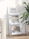 vidaXL PU Magazine Rack White 51x11x102cm