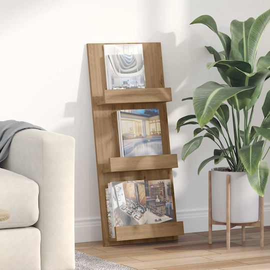 vidaXL Θήκη Περιοδικών Καφέ 43x11x102εκ.