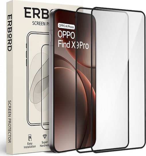 2x Γυαλί Hartowane Oppo Find X9 Pro Erbord 3d Πλήρες Γρήγορο Ολόκληρη Οθόνη