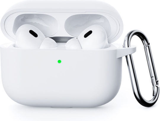 Σιλικόνη Θήκη Airpods Pro 3 Καραμπίνερ Λευκή