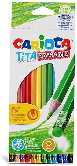 Carioca Tita Erasable Ξυλομπογιές Σετ 12 χρώματα (12 Συσκευασίες)