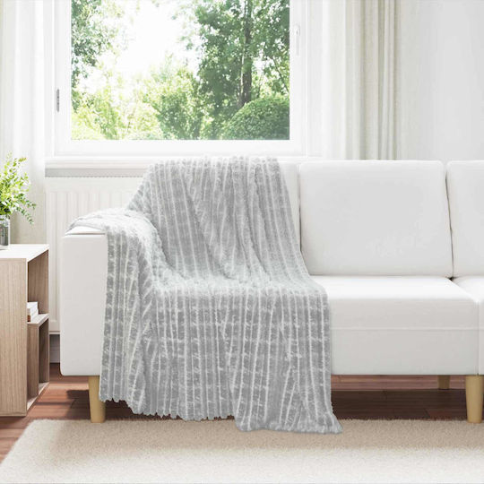 vidaXL Ριχτάρι Πολυθρόνας Fleece 150x130εκ. Γκρι