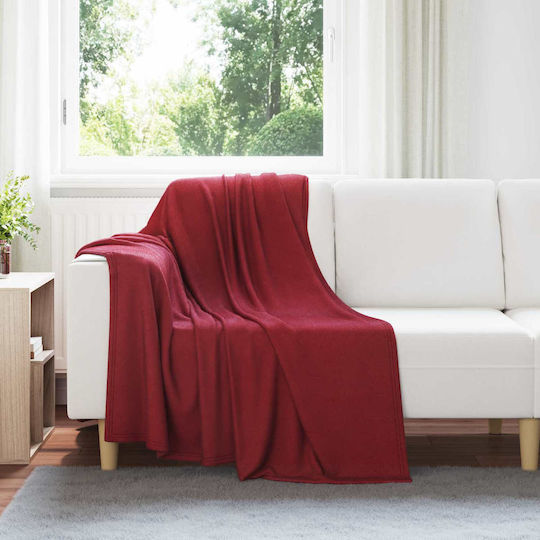 vidaXL Armchair Throw Fleece 170x130cm Turquoise Red