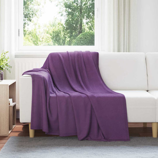 vidaXL Ριχτάρι Πολυθρόνας Fleece 200x150εκ. Μοβ