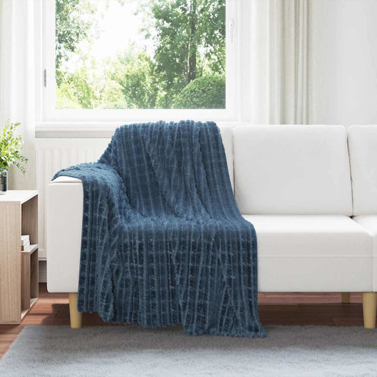 vidaXL Decken & Couchdecken Sesselüberwurf Fleece 150x130cm Dunkelblau