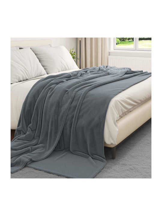 vidaXL Ριχτάρι Τριθέσιου Καναπέ Fleece 240x270εκ. Σκούρο Γκρι