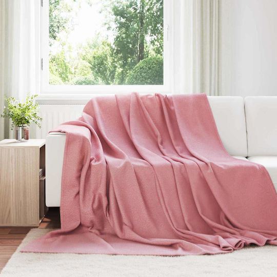 vidaXL Fleece Armchair Throw 240x220cm Pink