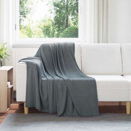 vidaXL Armchair Throw Fleece 170x130cm Dark Gray