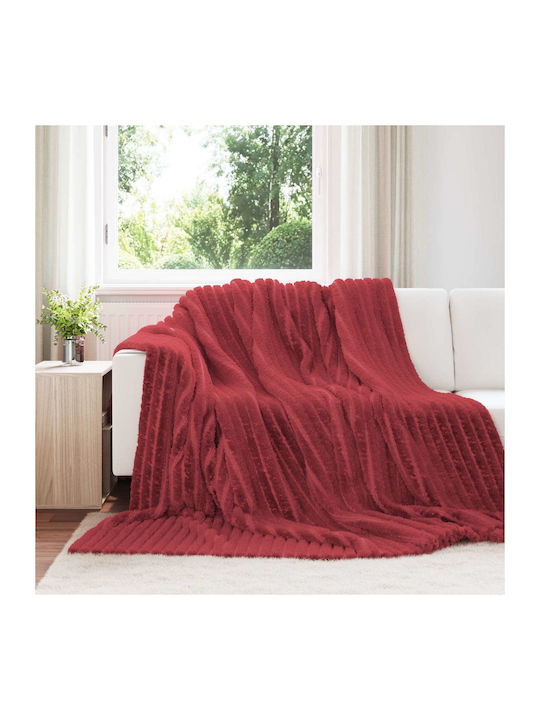 vidaXL Ριχτάρι Πολυθρόνας Fleece 240x220εκ. Βεραμάν Κόκκινο 42016895