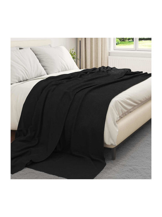 vidaXL vidaXL Sofa Throw Fleece 270x240cm Black