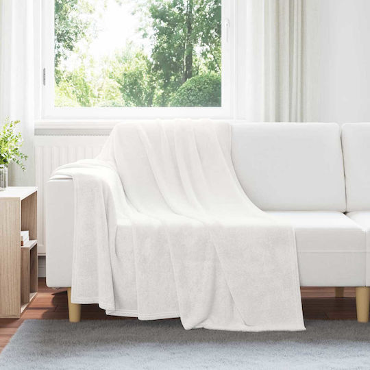 vidaXL Ριχτάρι Πολυθρόνας Fleece 150x200εκ. Λευκό