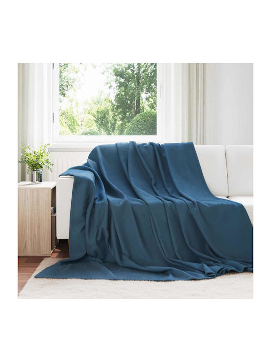 vidaXL Throws & Couch Blankets Sofa Throws 2 Seater Fleece 270x240cm Dark Blue