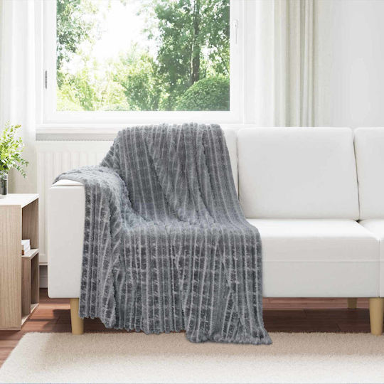 vidaXL Fleece Decke Einzeln 150x130cm Dunkelgrau