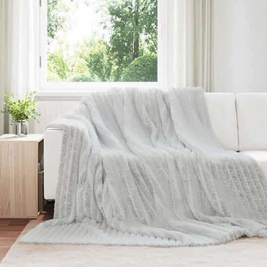 vidaXL Fleecedecke King Size 270x240cm Grau