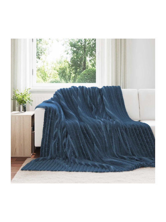 vidaXL Fleece-Decke King Size 270x240 cm Dunkelblau