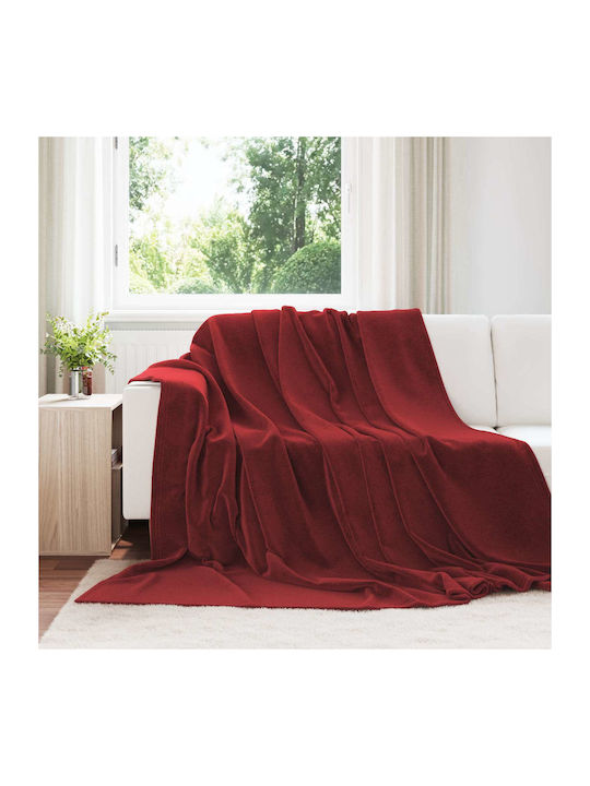 vidaXL Одеяло Флийс Кинг сайз 220x240см. Mint, Red