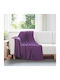 vidaXL Pătură Fleece Simplă 170x130 cm Violet
