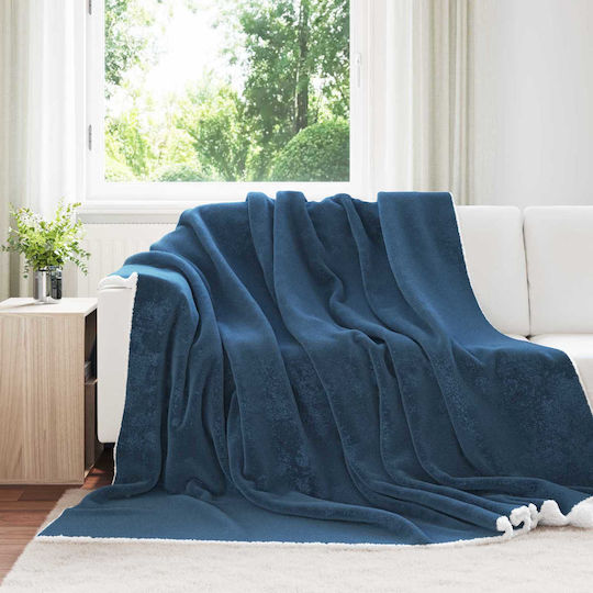vidaXL Decke Fleece Übergröße 240x270cm Dunkelblau