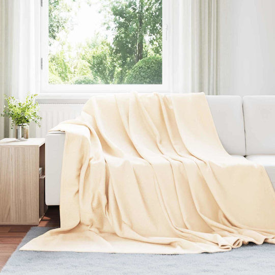 vidaXL Fleece Blanket King Size 270x240cm Cream