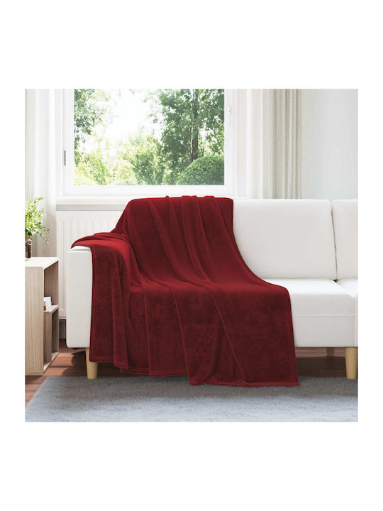 vidaXL Fleece Decke Einzeln 150x200cm Türkis Rot