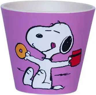 QuyCup Snoopy More Coffee More Donuts Becher Keramik Lila 90ml