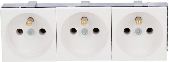 Triple Modul Socket Without Lock White Wp45x4578