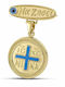 Themelidis Jewels Kinder Sicherheitsnadel aus Gold 9K mit Konstantinato für Jungen