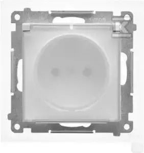 Simon 55 Power Socket IP44 Version Gasket Modul Quick Release Transparent Lid White Matt TGZ1BCZ.01/111A