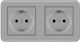Ts-pc Priză Dublă Îngropată 110-250v 16a Ignifugă 80x151mm Gri