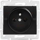 Kanlux Mowion Logi 02-1251-142 Matt Black Single Power Socket French