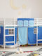 Pat pentru Copii Loft Bed Single Alb pentru Saltea 75x190cm