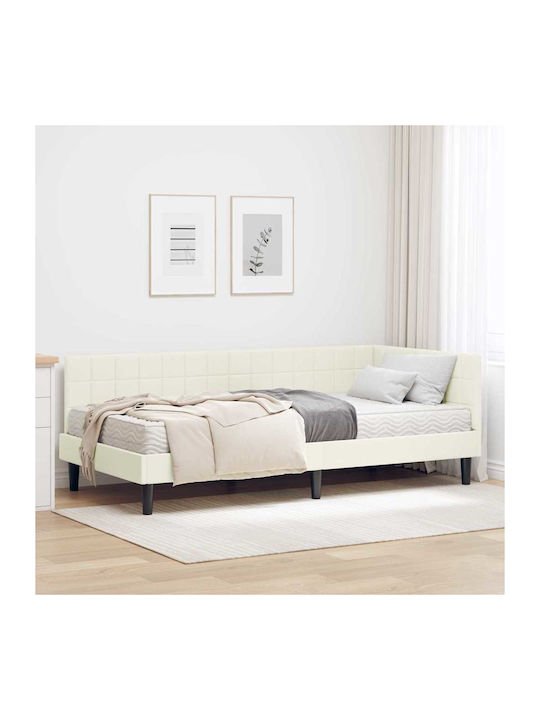 Einzelbett Mit Samtbezug Creme Samt Creme Mit L...