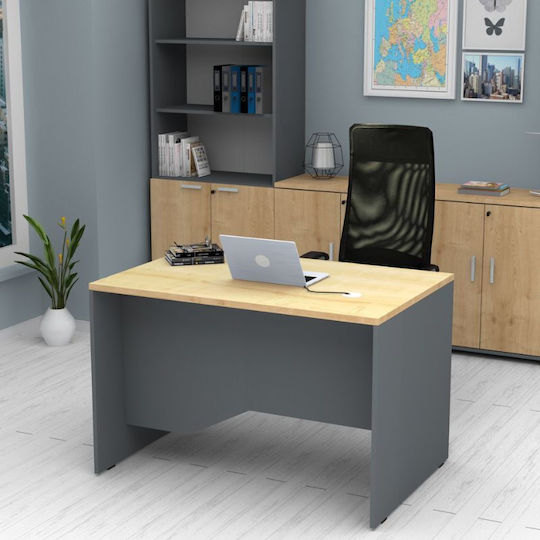 Birou Profesional Venturo cu Bibliotecă 120x80x75 cm Antracit - Fag Natural