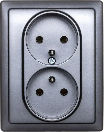 Kos66 Double Socket U Complete Graphite 666036