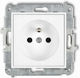 Icon Single Socket Mechanism 2p+z Grounding Overcast Front Tracks Matt White 25igp-1zp