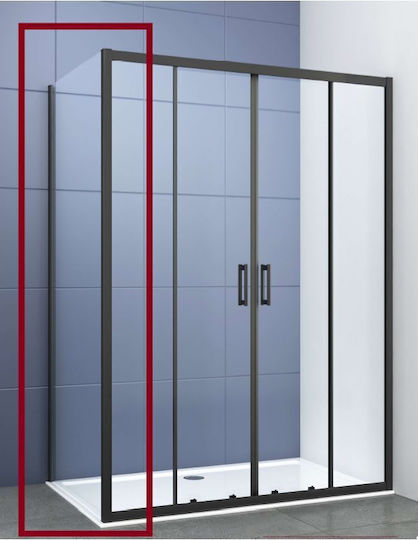 Piccadilly Fixed Side for Shower 70x195cm Clear Glass Black