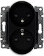 Vena2 Double Socket Grounded Front Track Without Frame 2 X 2p+z 16a 250v Black Matt 520947