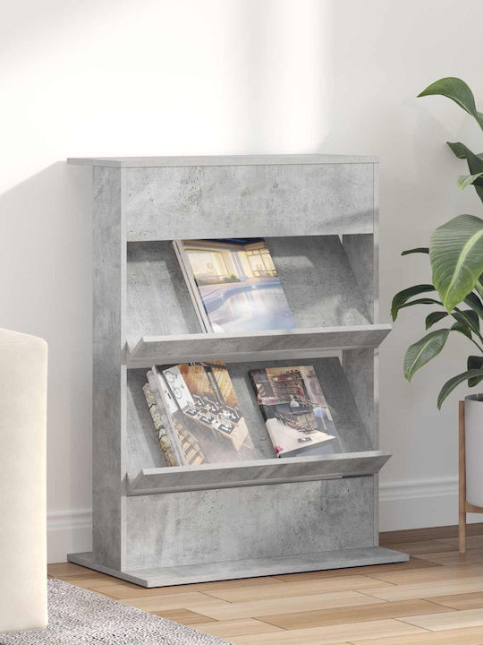 vidaXL PU Magazine Rack Gray 70x41x96cm