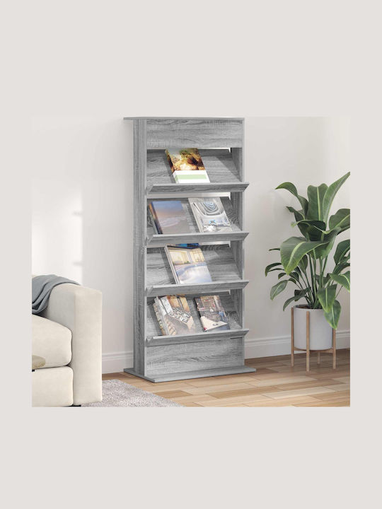 vidaXL Стойка за списания Сив 70x41x156бр 1бр