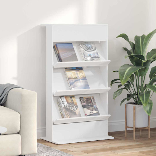 vidaXL Magazine Rack White 126x70x41cm 899527